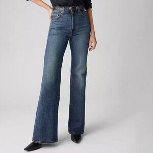 LEVI'S RIBCAGE BELL BOTTOM JEANS HIGH RISE FLARE STRETCH DENIM sz 27